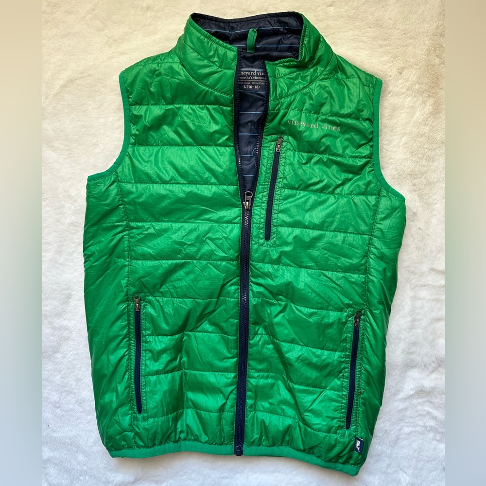 Vineyard vines Lightweight Packable Puffer Vest size L 14-16 Green